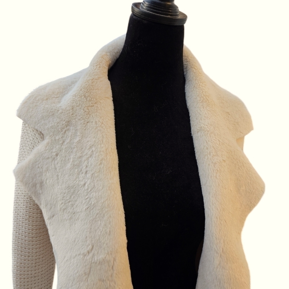Stella & Lorenzo faux fur suede jacket small - Picture 3 of 16